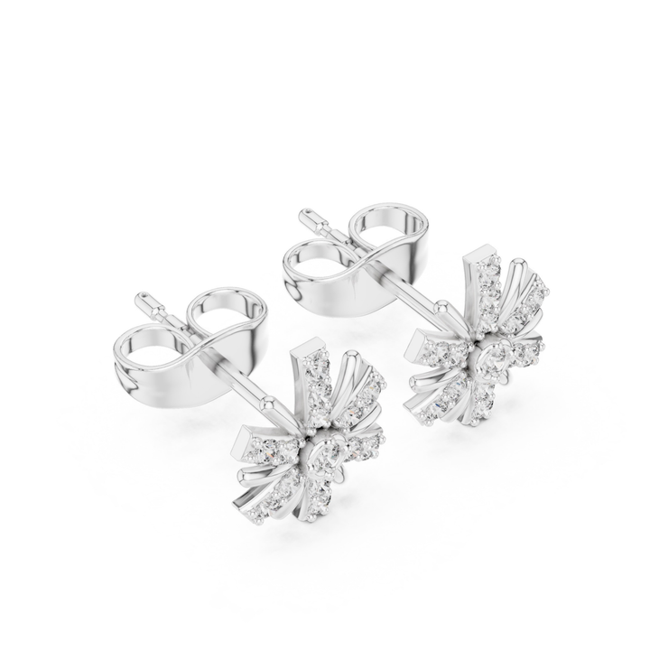 Diamond Sunburst Stud Earrings - E1132