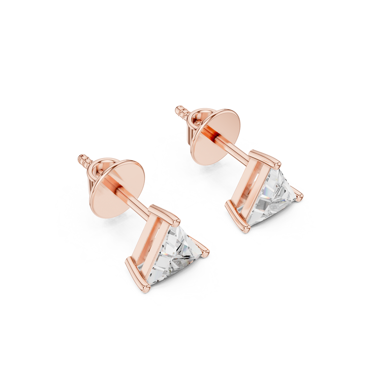 Triangular Diamond Stud Earrings - E1149