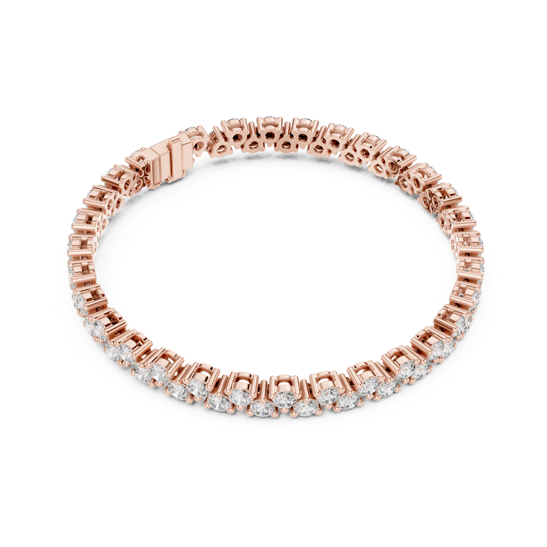 Two Row 6.2 ctw Round Diamond Tennis Bracelet- BC120