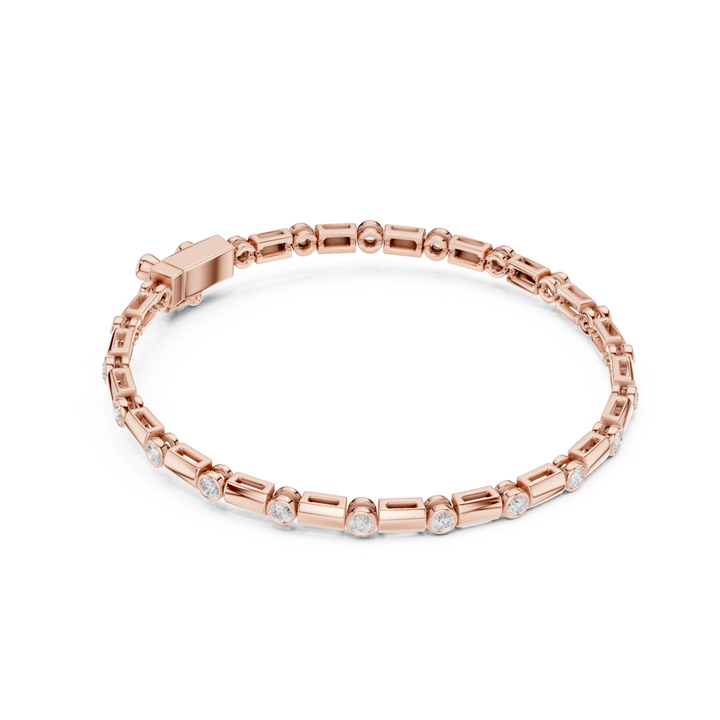 Bezel Bar Lab Diamond Tennis Bracelet - BC129