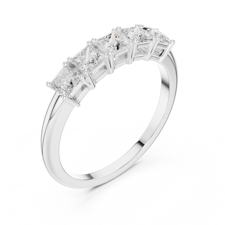 Five Stone Princess Cut 0.65 ctw Diamond Band - B1149