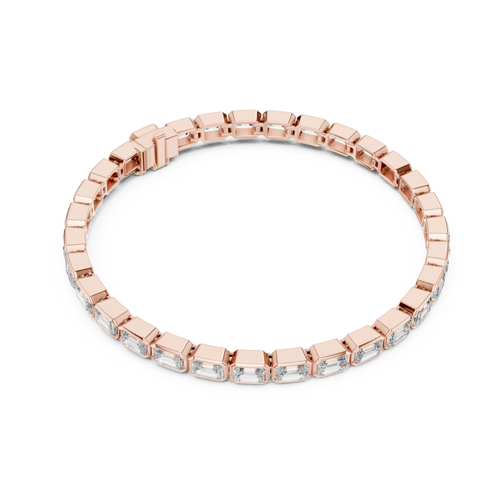 Emerald Bezel 9.3 ctw Lab Diamond Tennis Bracelet - BC125