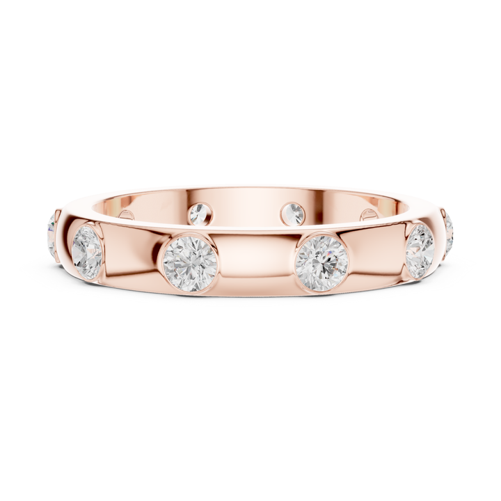 Flush Set Round 0.8 ctw Diamond Band - B1144