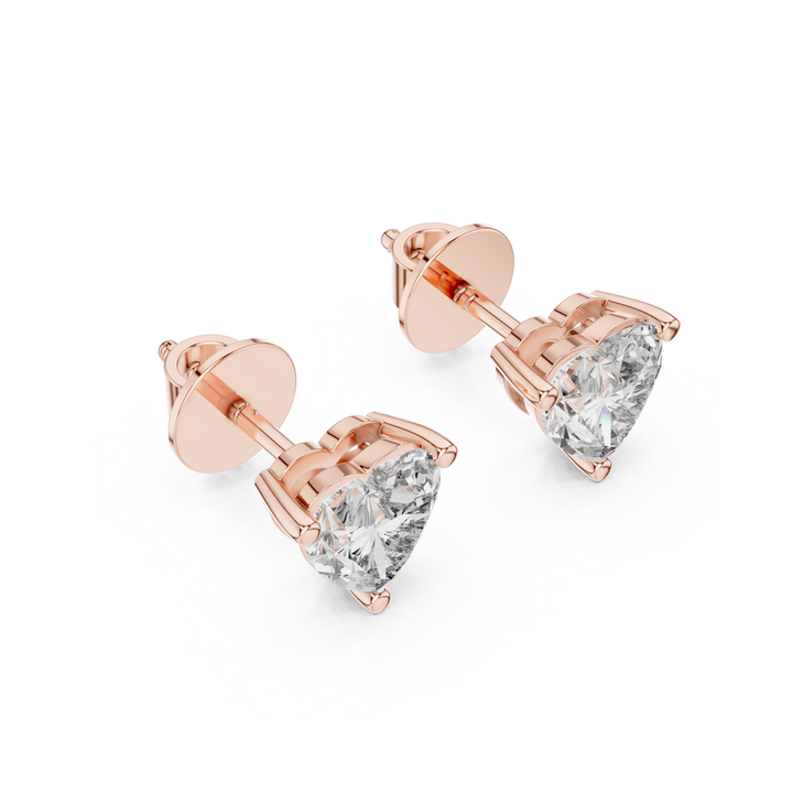 Heart Diamond Stud Earrings - E1150