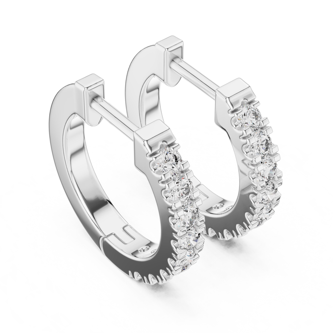 U-Pavé Diamond Hoop Earrings - E1128