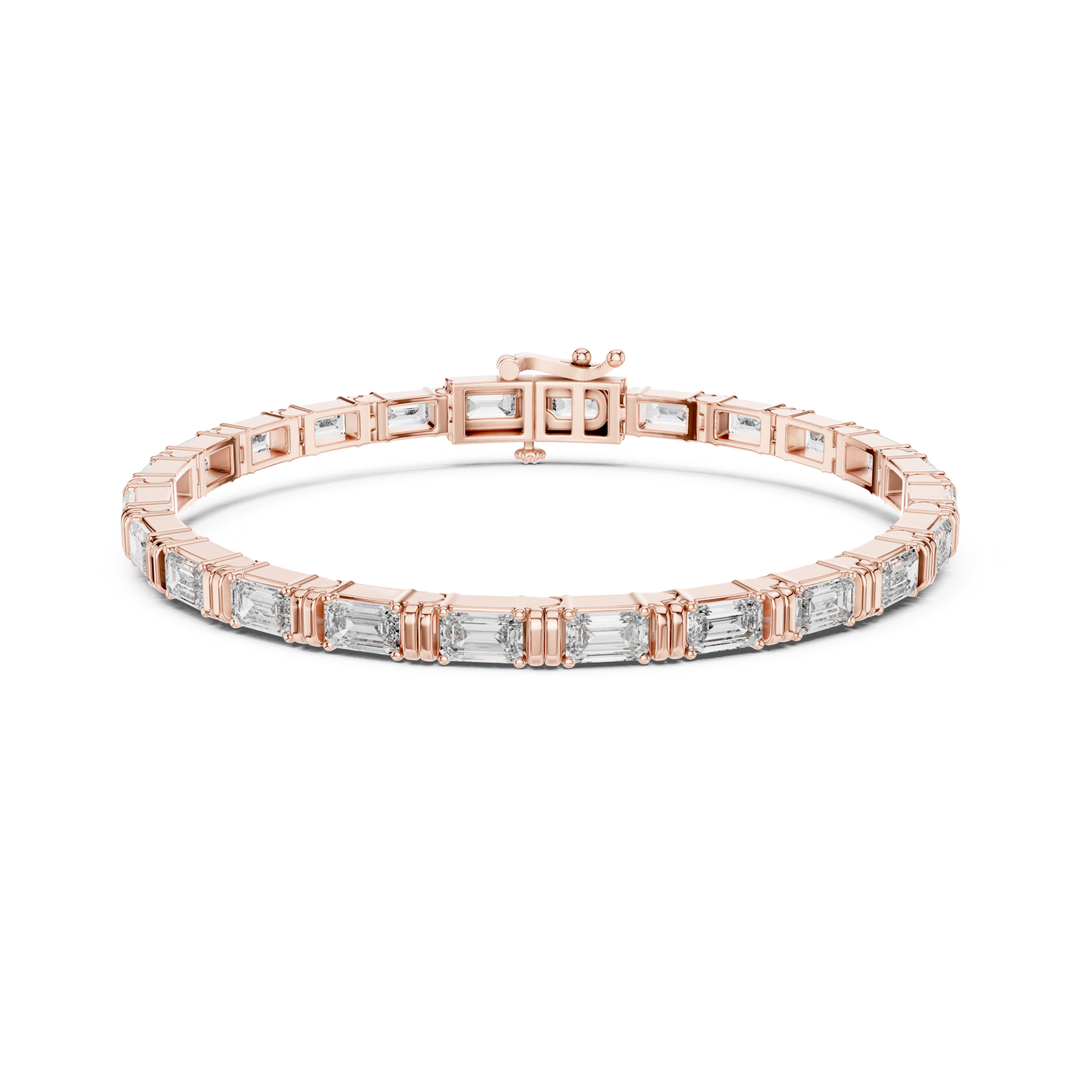 Linear Emerald 8.9 ctw Lab Diamond Tennis Bracelet - BC127