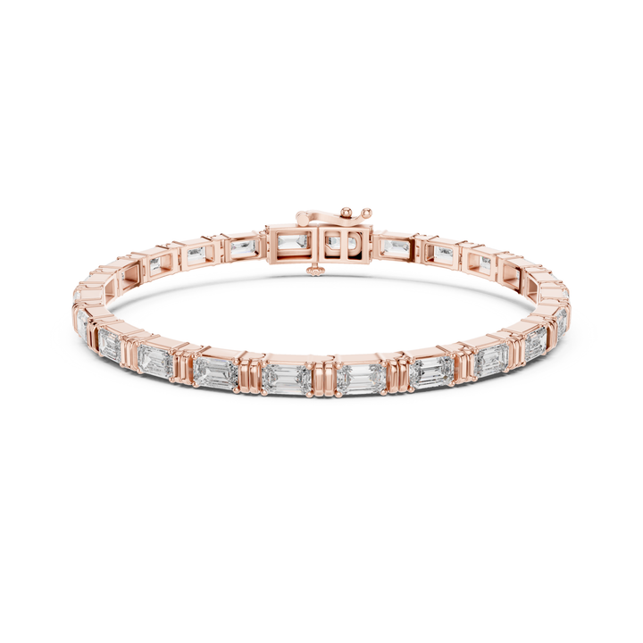 Linear Emerald 8.9 ctw Lab Diamond Tennis Bracelet - BC127