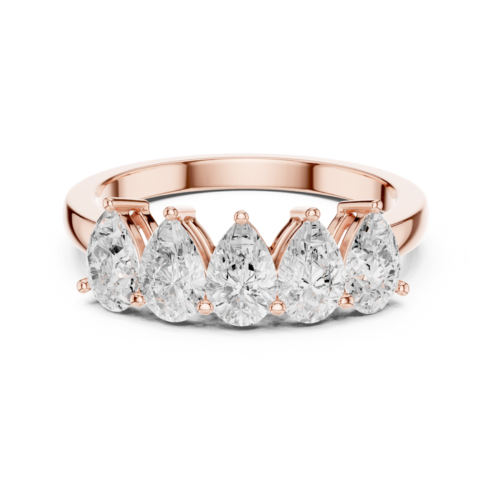 Five Stone Pear 1.25 ctw Diamond Band - B1145