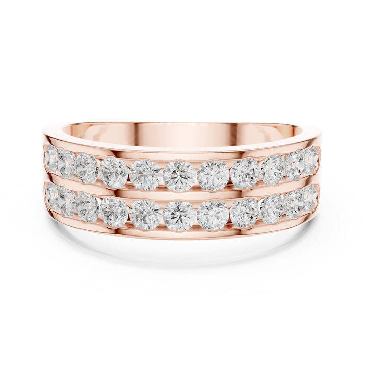 Double Row Round 1.3 ctw Diamond Men's Band - B1130