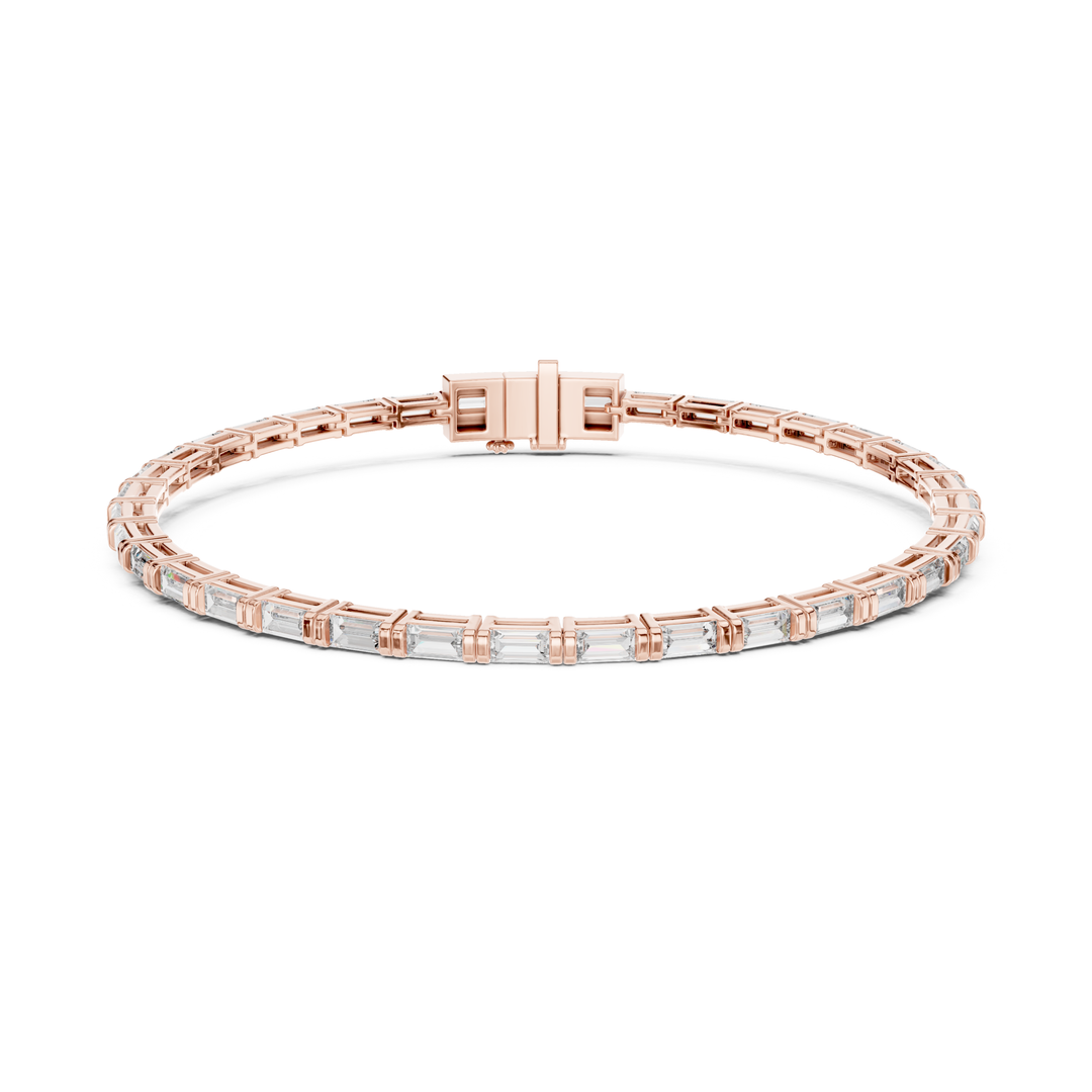 Baguette 3.7 ctw Lab Diamond Tennis Bracelet - BC126