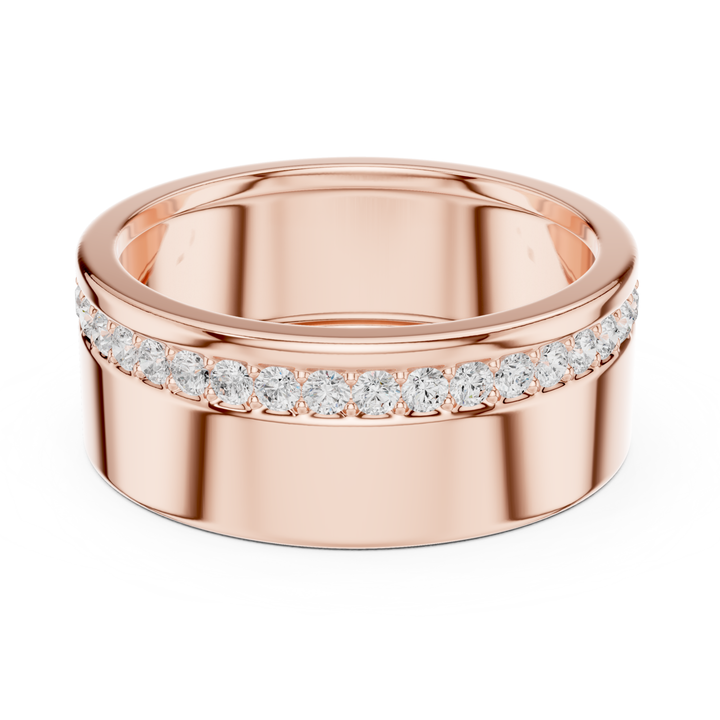 Single Row Round Diamond Men's Band - B1135