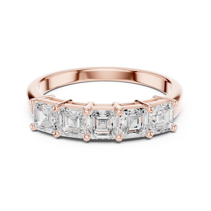 Five Stone Square Emerald Cut 1.11 ctw Diamond Band - B1150