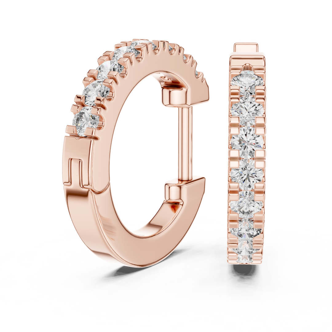 U-Pavé Diamond Hoop Earrings - E1128