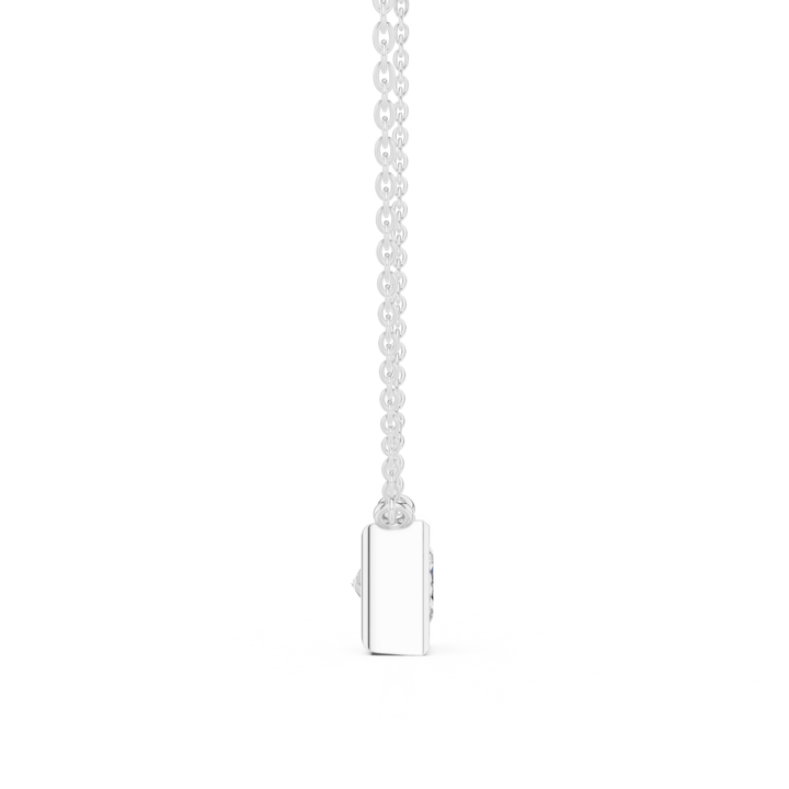 Princess Cut Diamond Bezel Solitaire Necklace - P1135PR