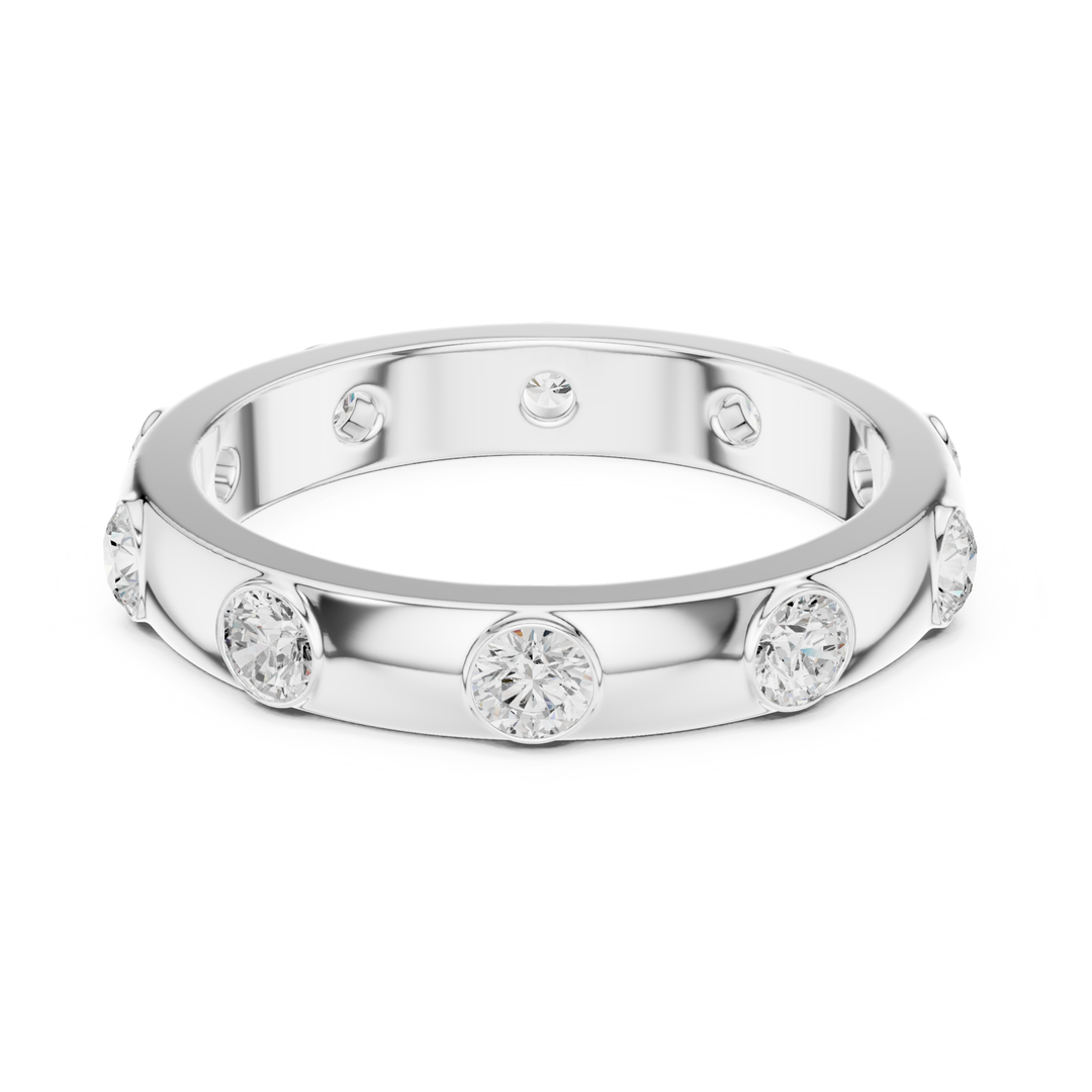 Flush Set Round 0.8 ctw Diamond Band - B1144