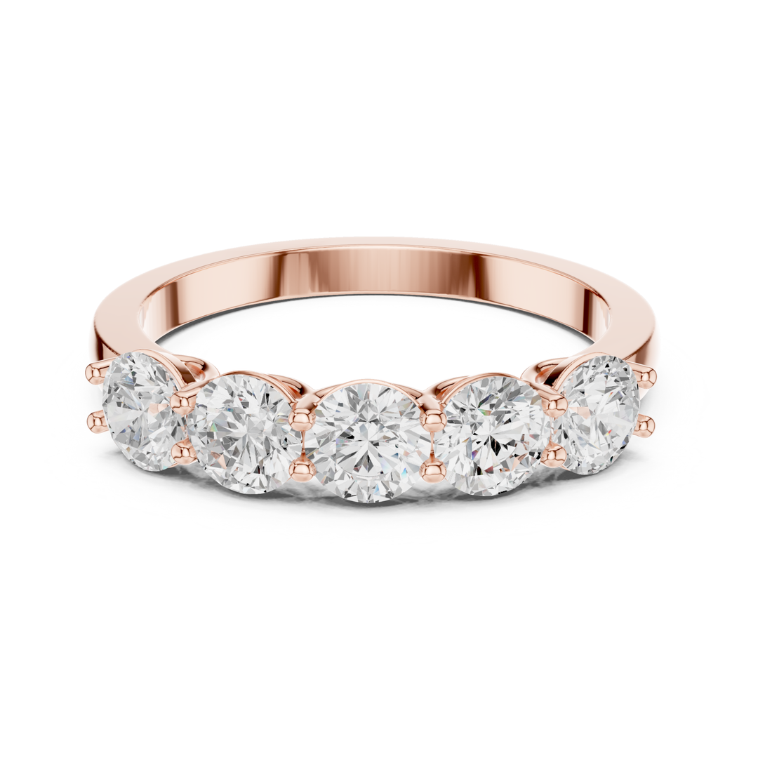Five Stone Round 1.5 ctw Diamond Band - B1143