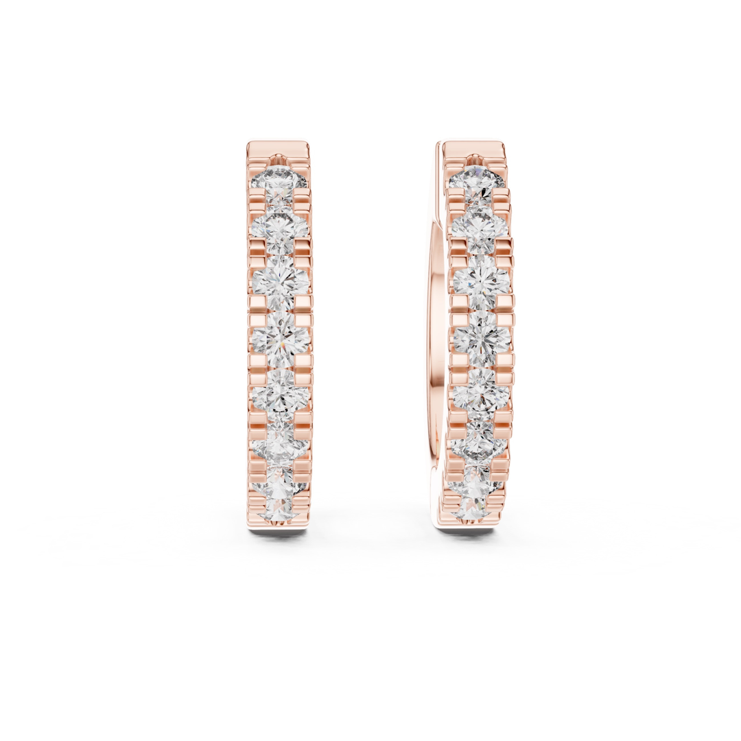 U-Pavé Diamond Hoop Earrings - E1128