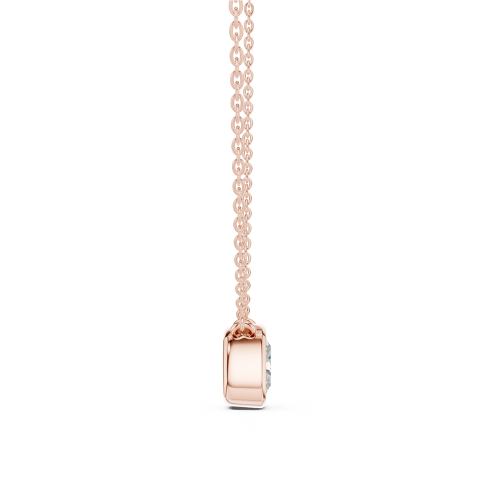 Cushion Cut Diamond Bezel Solitaire Pendant - P1135CU