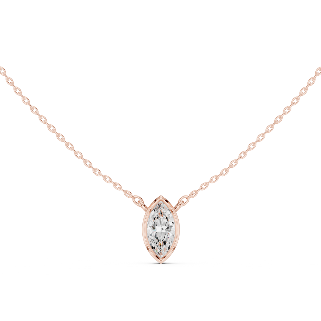 Marquise Cut Diamond Bezel Solitaire - P1135MQ2