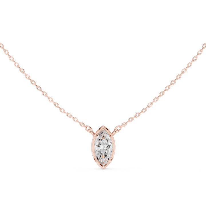 Marquise Cut Diamond Bezel Solitaire - P1135MQ2