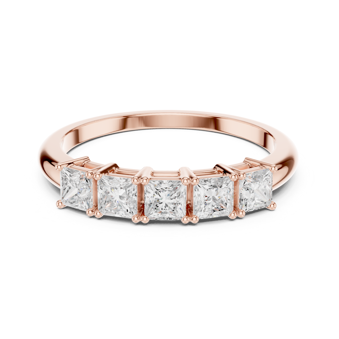 Five Stone Princess Cut 0.65 ctw Diamond Band - B1149