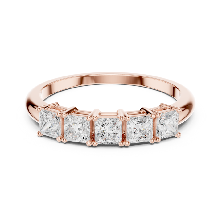 Five Stone Princess Cut 0.65 ctw Diamond Band - B1149