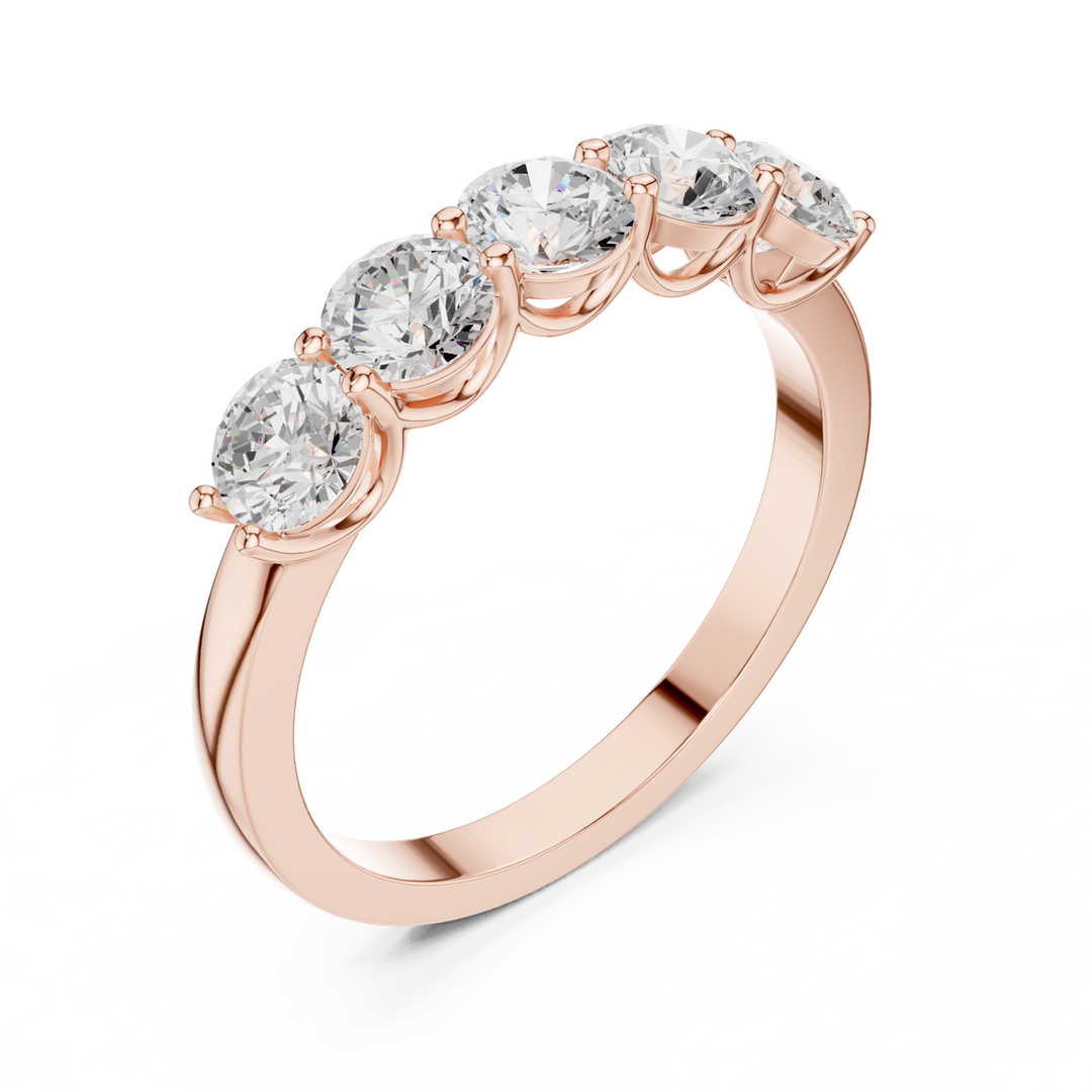 Five Stone Round 1.5 ctw Diamond Band - B1143