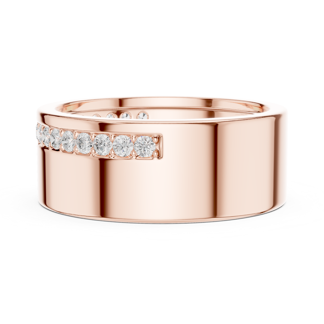 Single Row Round Diamond Men's Band - B1135