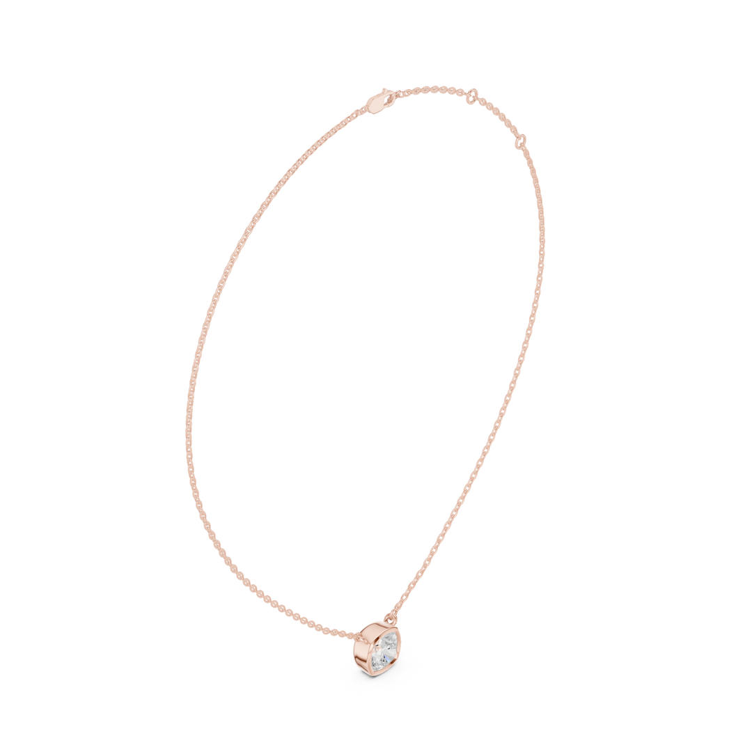 Cushion Cut Diamond Bezel Solitaire Pendant - P1135CU