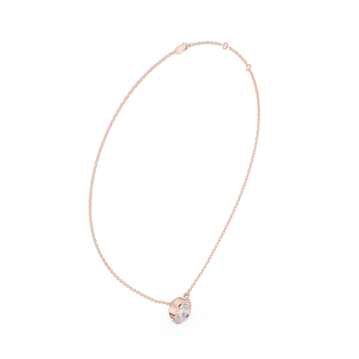 Cushion Cut Diamond Bezel Solitaire Pendant - P1135CU