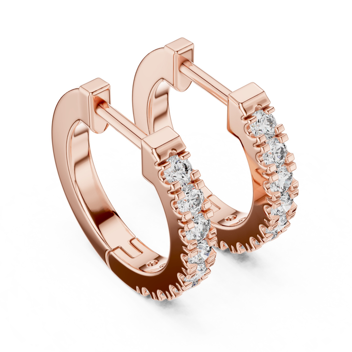 U-Pavé Diamond Hoop Earrings - E1128
