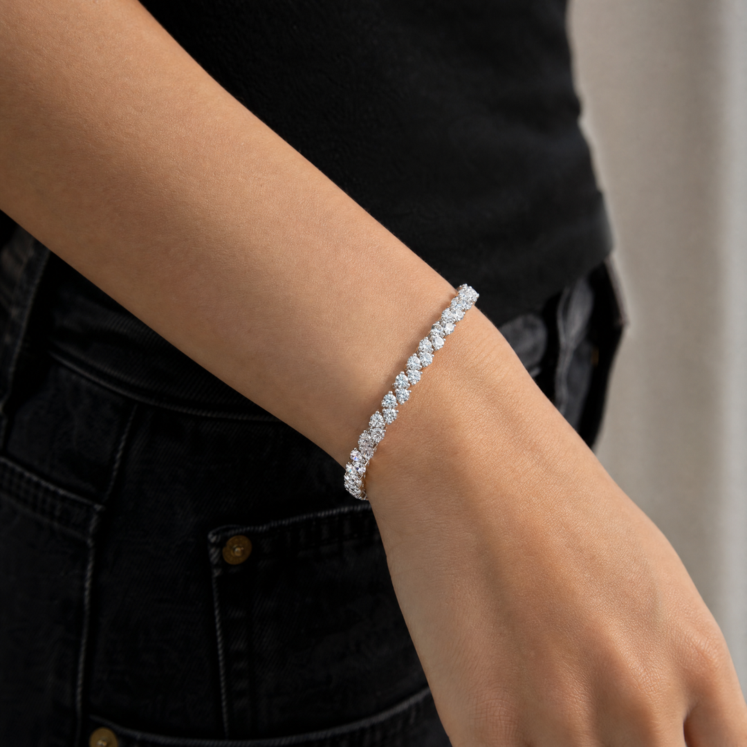 Two Row 6.2 ctw Round Diamond Tennis Bracelet- BC120