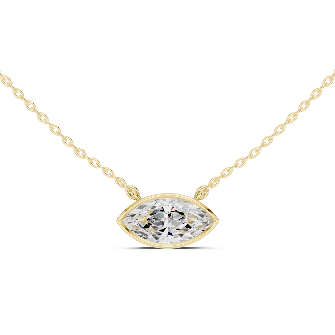 Marquise Diamond Bezel Solitaire Pendant – P1135MQ2