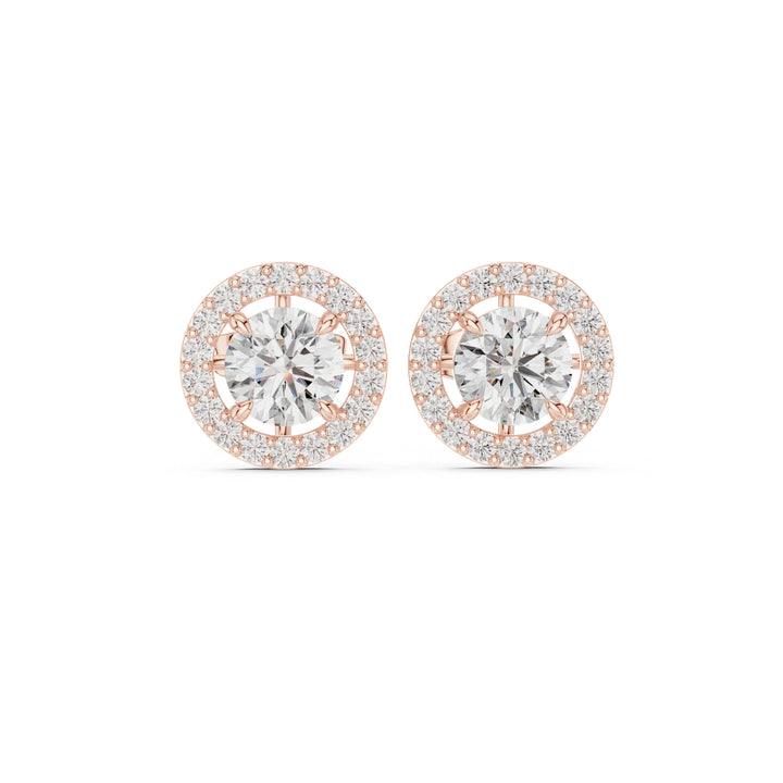 Classic Halo Diamond Stud Earrings - E1119