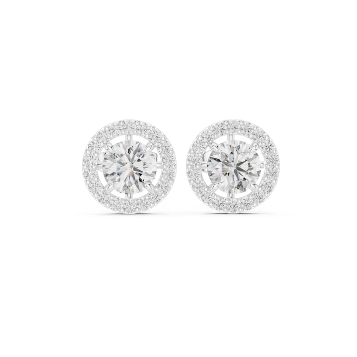 Classic Halo Diamond Stud Earrings - E1119
