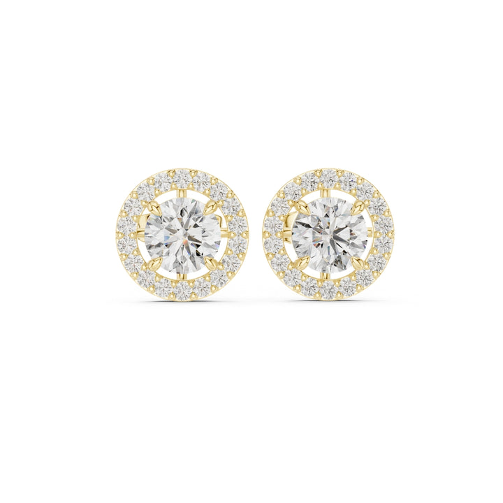 Classic Halo Diamond Stud Earrings - E1119