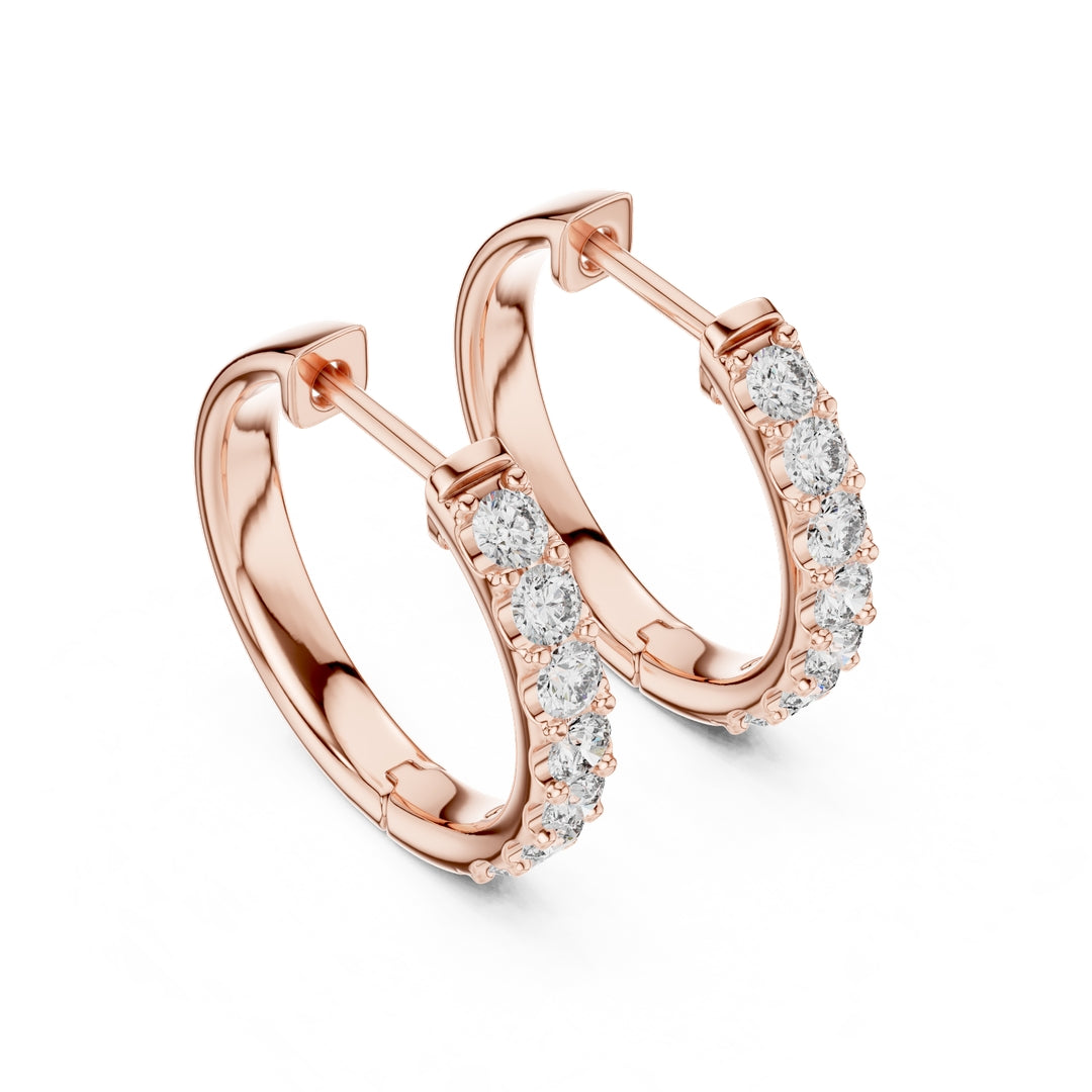Classic Diamond Hoop Earrings - E1117