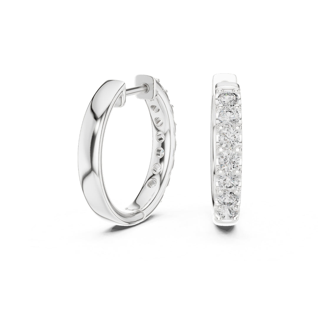 Classic Diamond Hoop Earrings - E1117