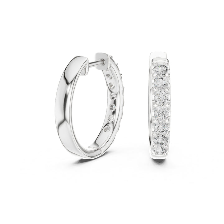Classic Diamond Hoop Earrings - E1117
