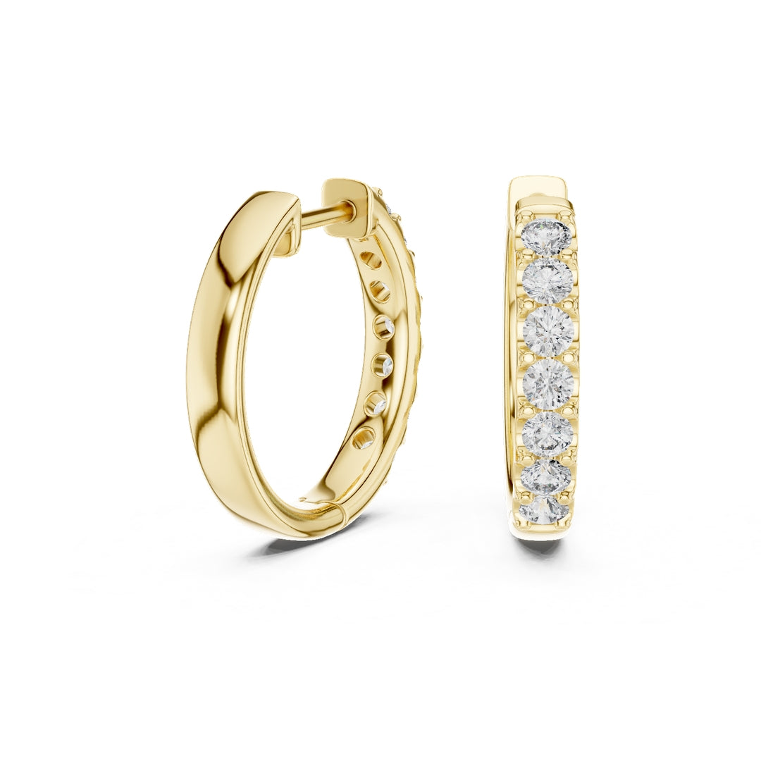 Classic Diamond Hoop Earrings - E1117