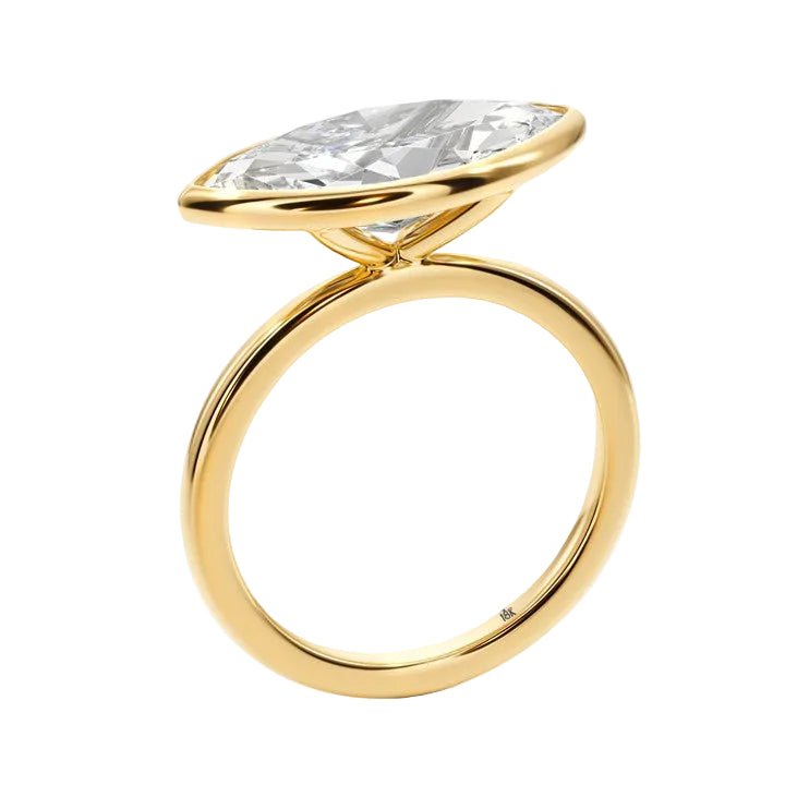 Royal Marquise East West Bezel Engagement Ring - R1015