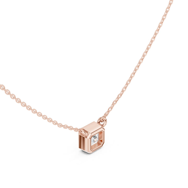 Asscher Cube 1.5 ctw Diamond Necklace - P1119