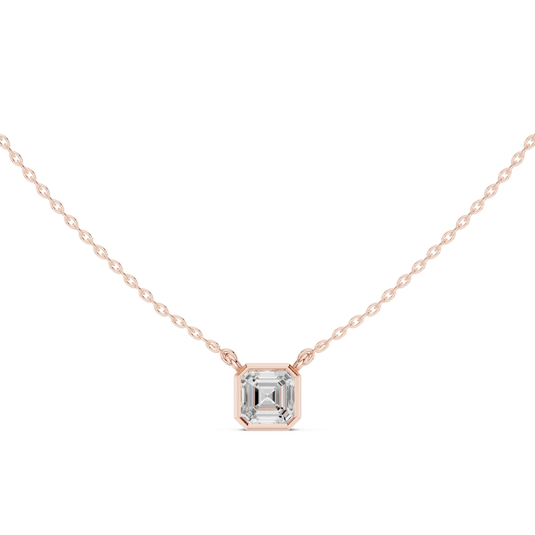 Asscher Cube 1.5 ctw Diamond Necklace - P1119