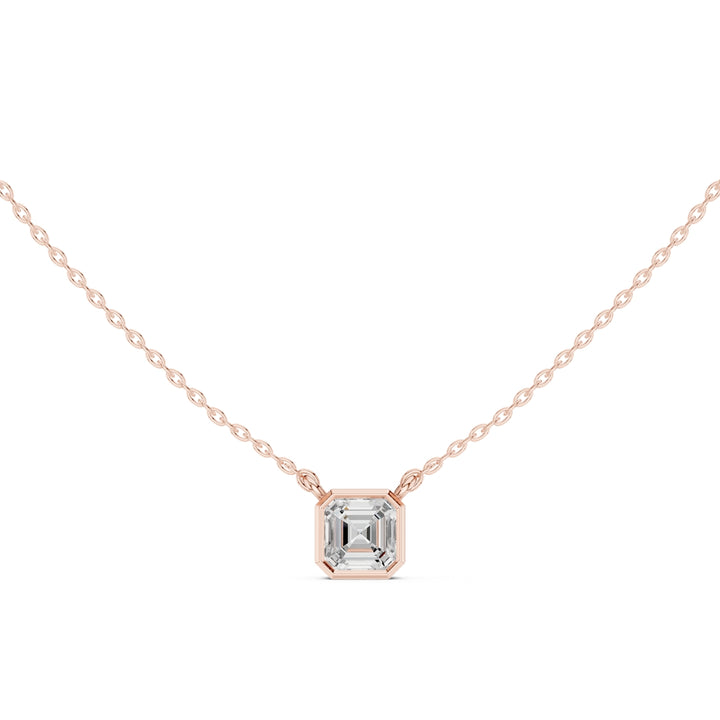 Asscher Cube 1.5 ctw Diamond Necklace - P1119