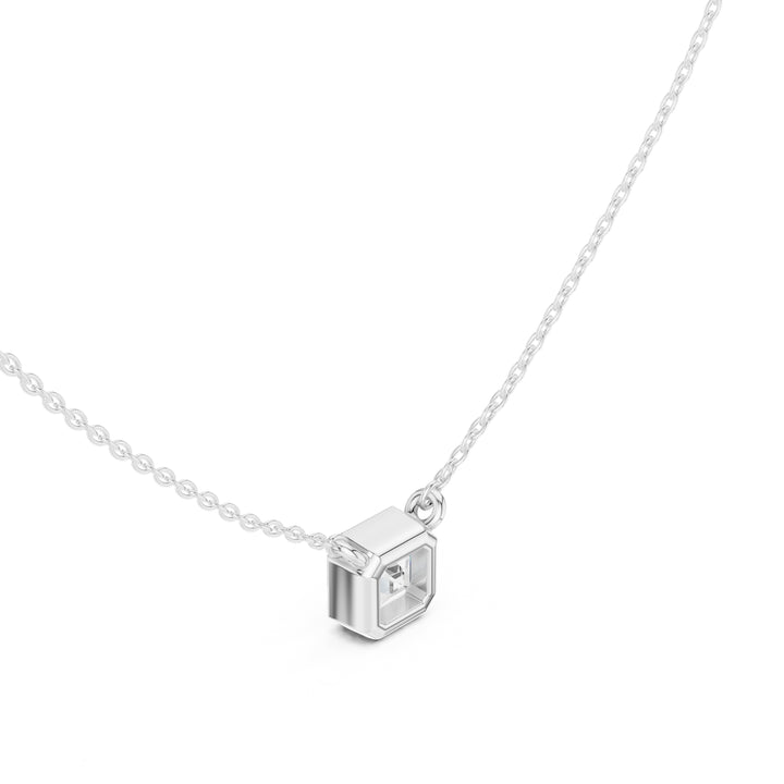 Asscher Cube 1.5 ctw Diamond Necklace - P1119