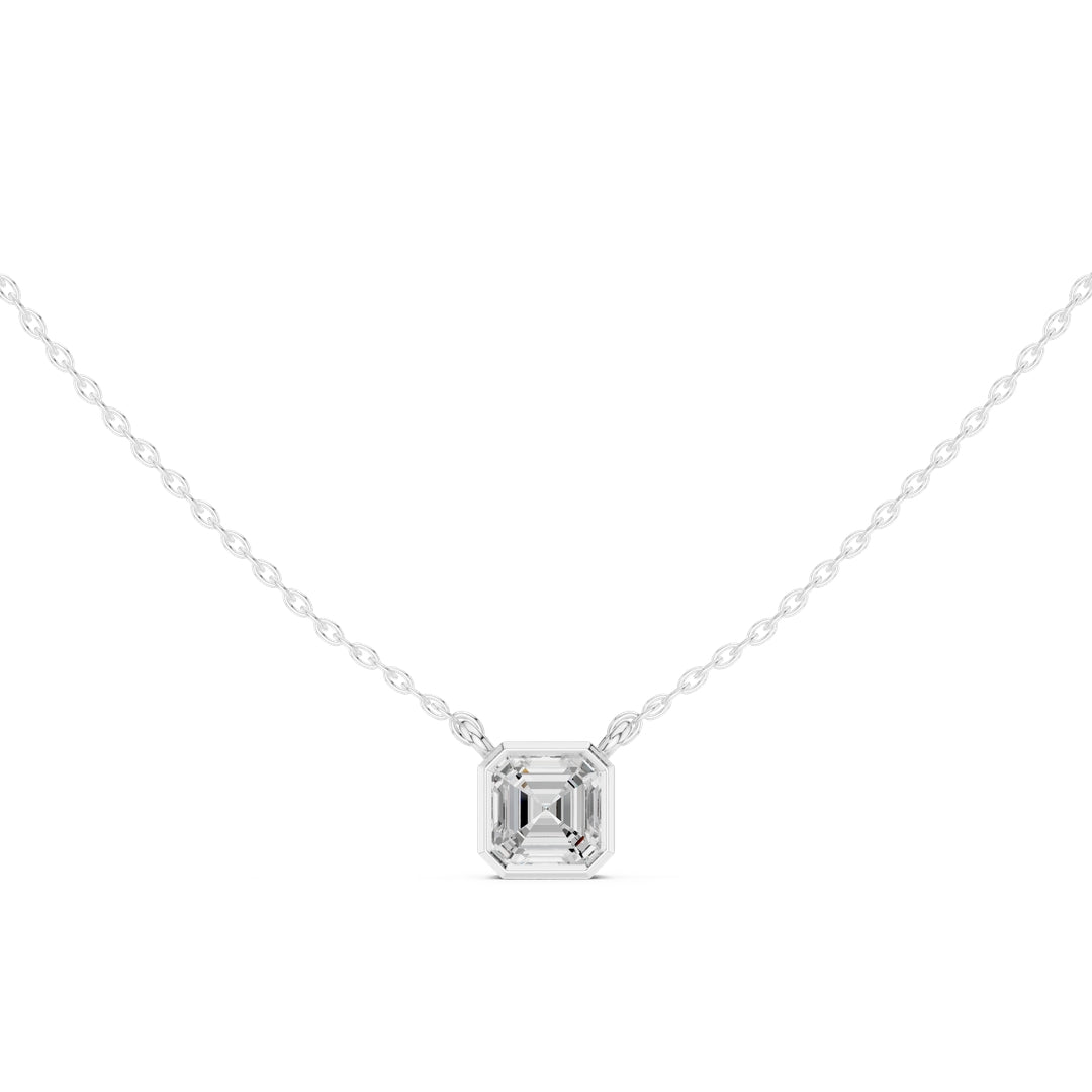 Asscher Cube 1.5 ctw Diamond Necklace - P1119