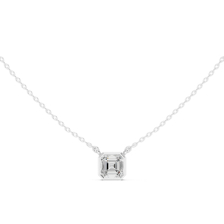 Asscher Cube 1.5 ctw Diamond Necklace - P1119