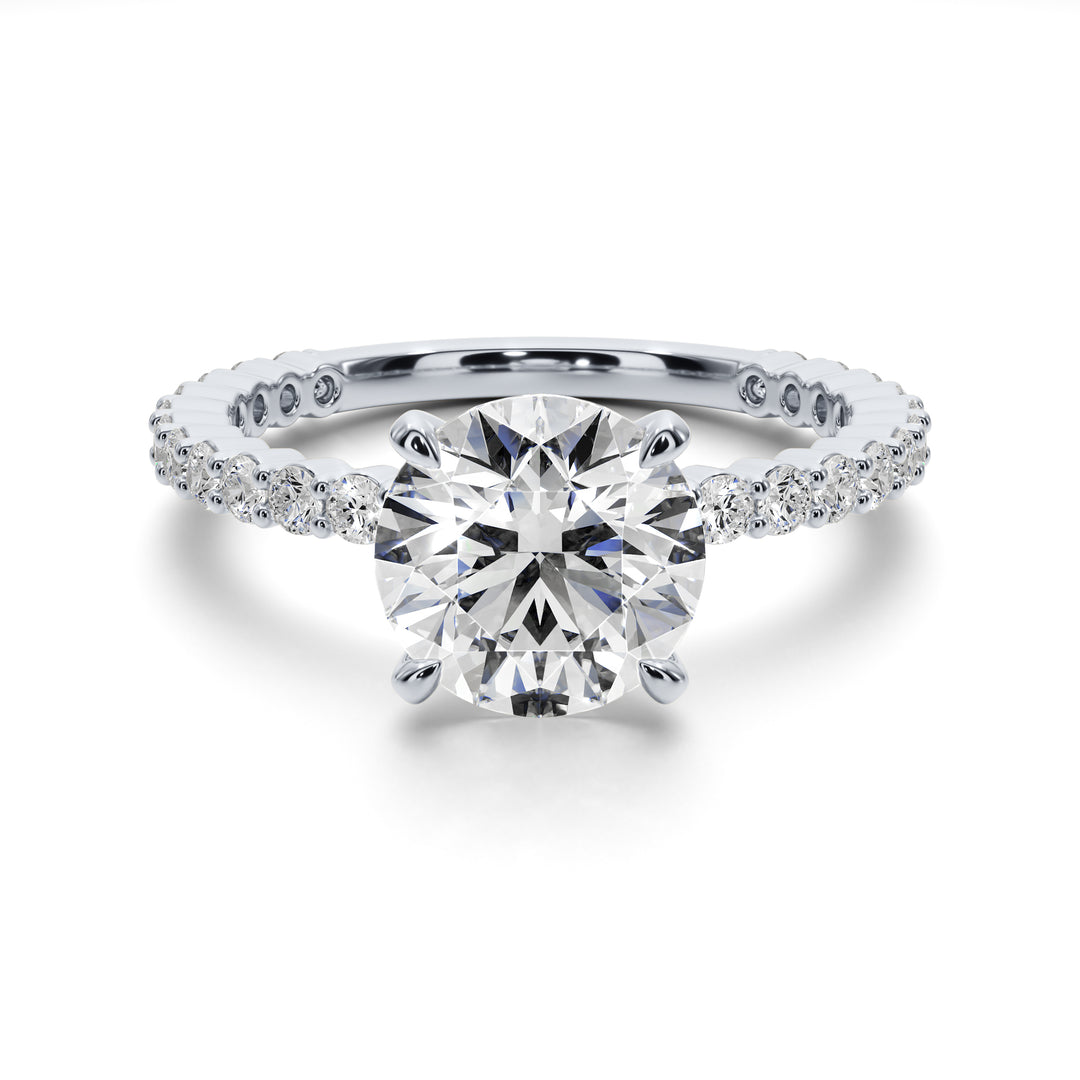 Classic Radiance Pavé Round Diamond Engagement Ring - R1201