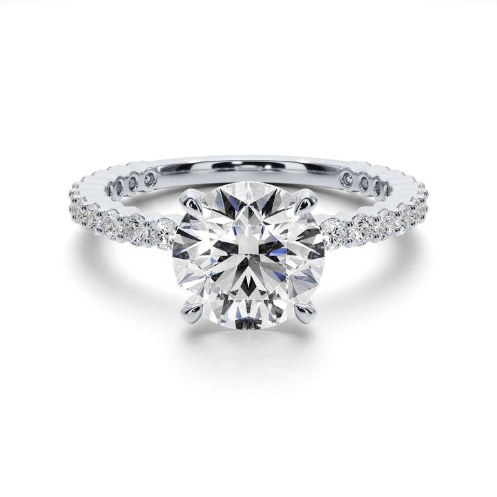 Classic Radiance Pavé Round Diamond Engagement Ring - R1201