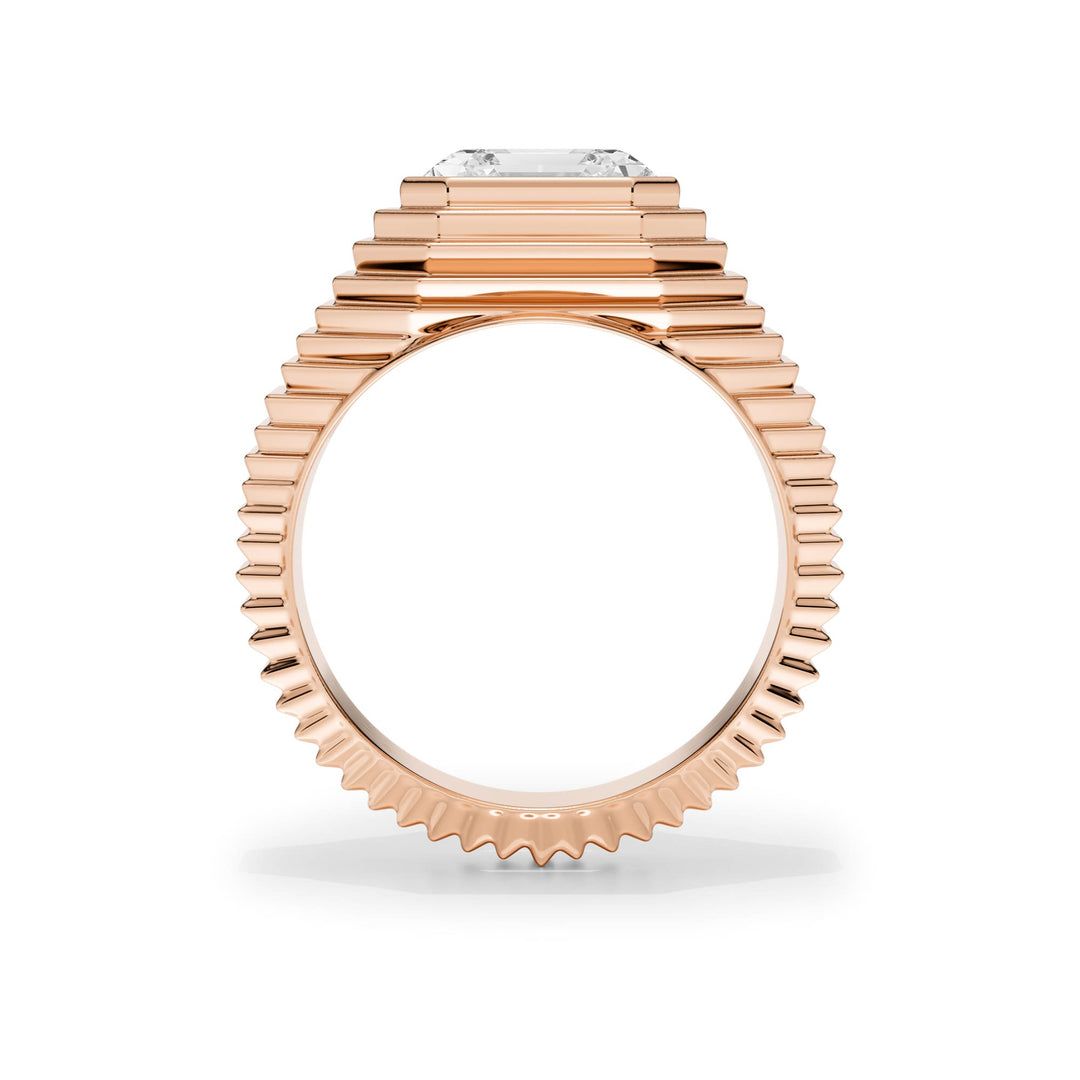 Tapered Asscher Diamond Signet Ring - R1264